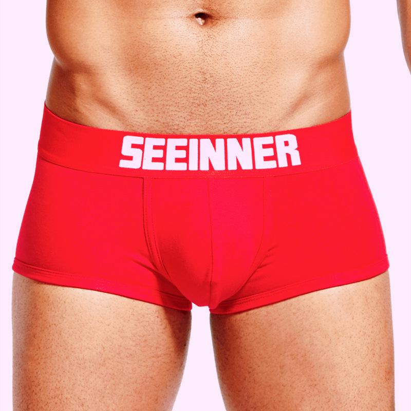 Men's Cotton Breathable Hip-Lifting Slim Solid Color Boxer Briefs