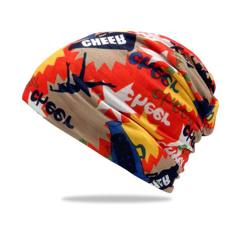 Letter Print Women Hat Double Layer Pullover Breathable Windproof Cap Artistic
