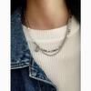 Premium Stainless Steel Layered Collar Necklace With Cat Eye Stone For Casual Wear