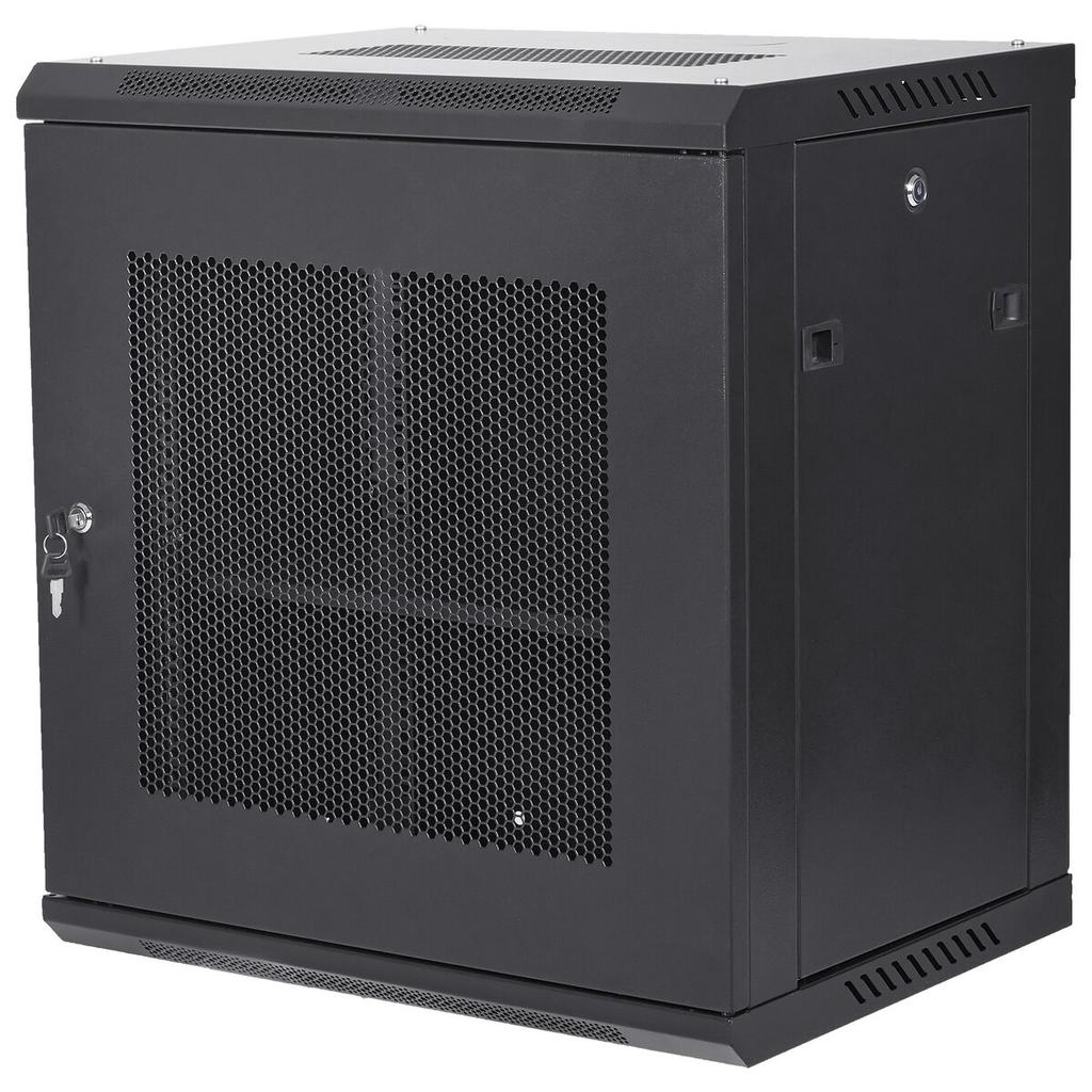 12U Wall Mount Network Server Cabinet, 15.5'' Deep, Server Rack Cabinet Enclosure, 200 lbs Max. Ground-mounted Load Capacity, with Locking Door Side
