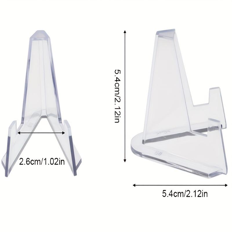 50Pcs Clear Acrylic Easel Display Stands, Transparent Holders for Photos, Medals, Collectibles, Coins, Trading Cards