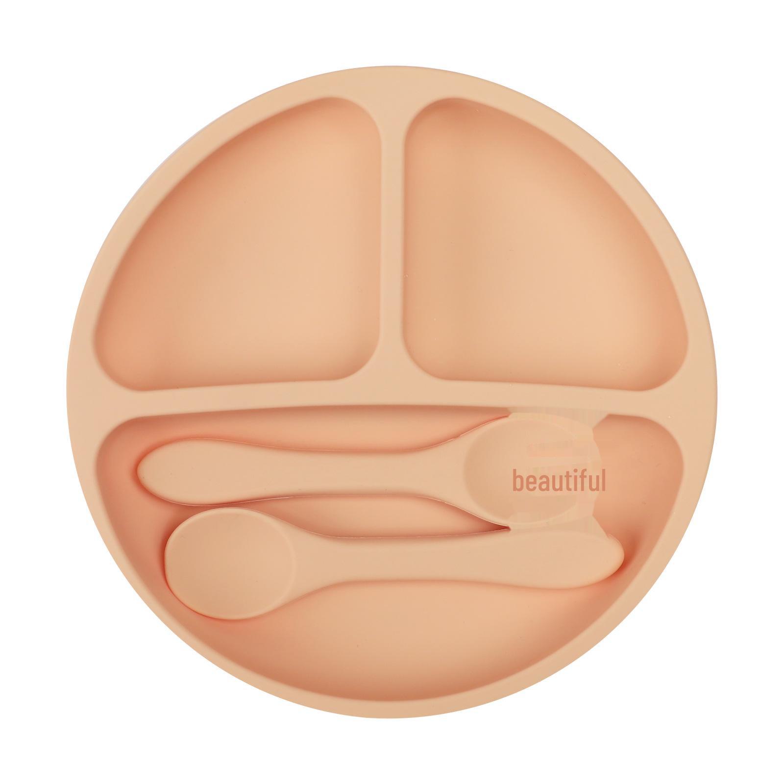 

Набор силиконовой детской посуды: Миска с присоской из 3 предметов и обучающий набор для детей