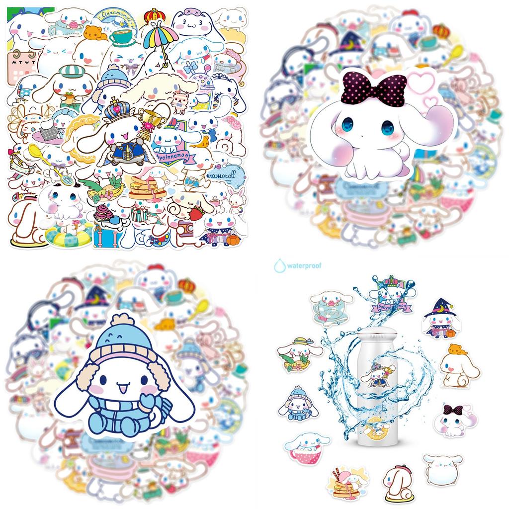 50pz Adesivi Cinnamoroll Impermeabili Riutilizzabili Decorazione Laptop Graffiti Fai da Te Regalo