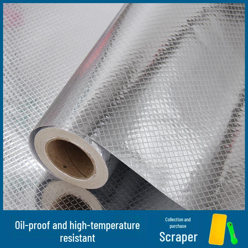 Kitchen & Wardrobe Waterproof Self-Adhesive Liner - Anti-Oil, Moisture-Proof, Aluminum Foil for Cabinets & Drawers