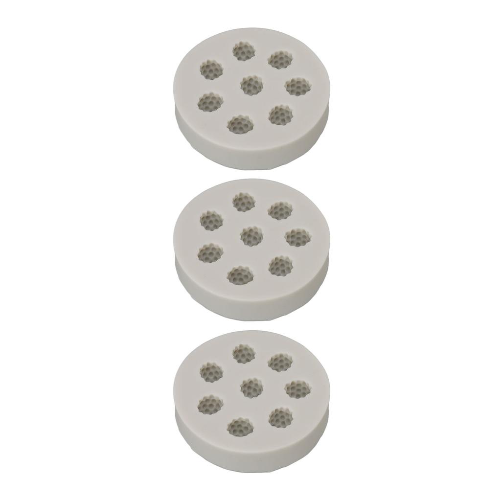 3Pcs Silicone Mold Raspberry Shape Easy Demoulding Flexible Soft Grey Baking Mold for DIY Cake Fondant Chocolate