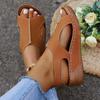 Damen Komfort Keilsandalen Sommer Lässig Rutschfest Strandschuhe Frau Römischer Stil Peeptoe Plateau Sandalen Übergröße 43
