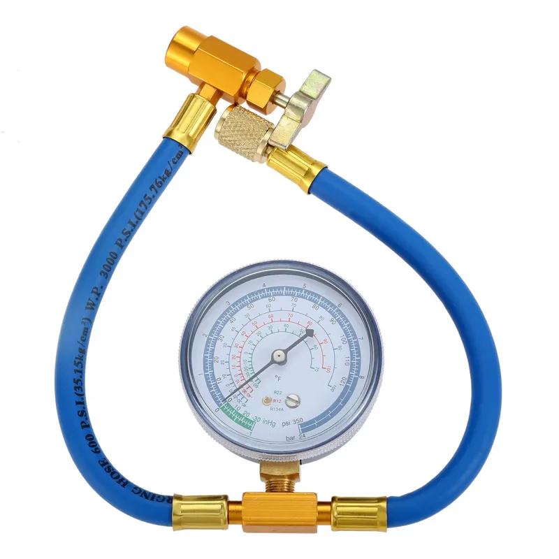 

AC R134A Recharge Hose 1/2 Acme Female Freon Can Tap, 1/4 SAE Female Hose for R12 R22 Port for AC Refrigerant System
