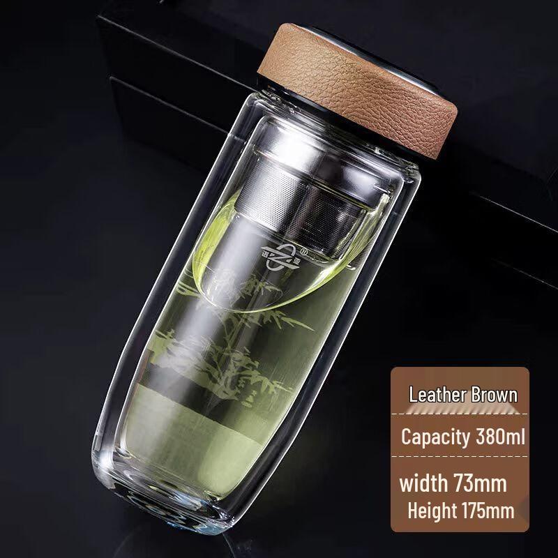 Noah Double-Layer Borosilicate Glass Tea Cup with Lid