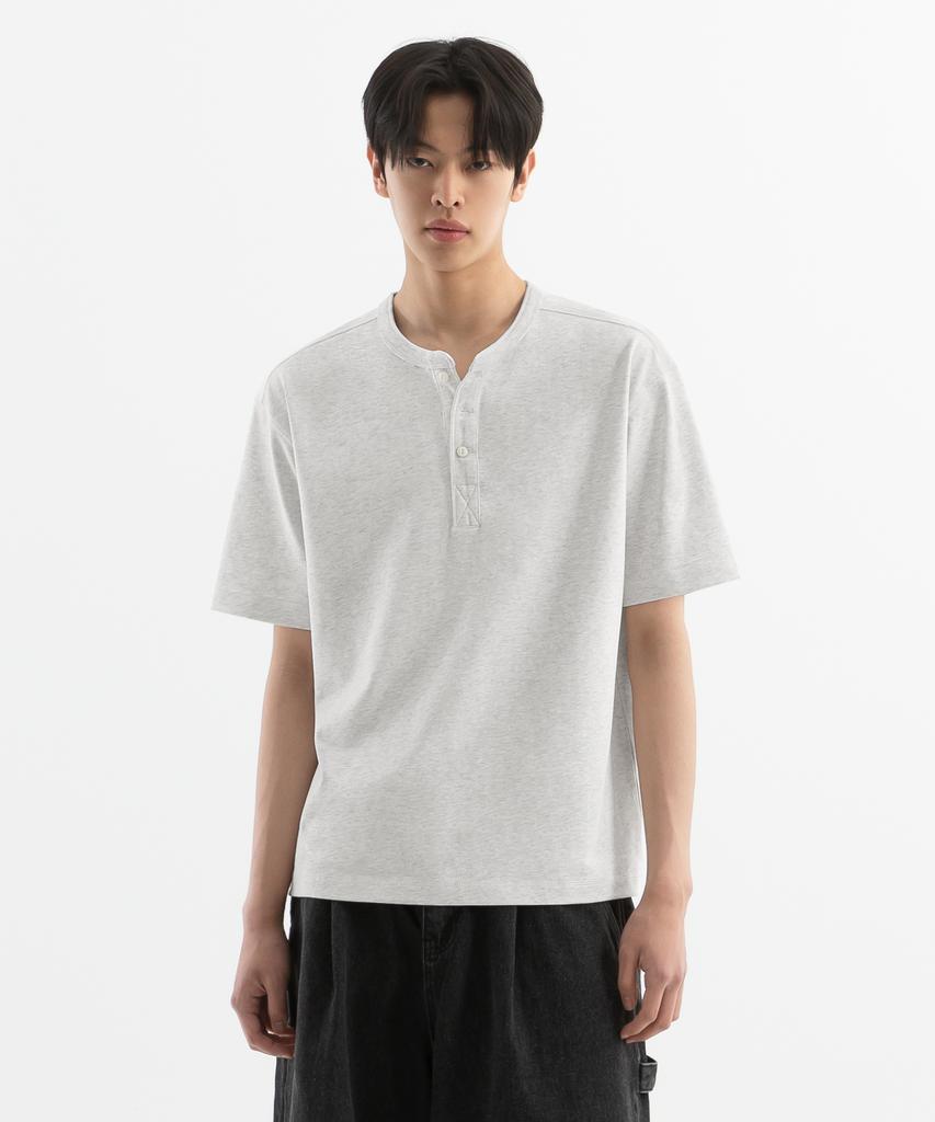 BRENSON Rigid Henley Neck Short Sleeve Tee ( 4 Colors )