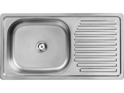 Single Bowl Metal Sink Undermount With Draining Board Stainless Steel Trafis Kuchinox