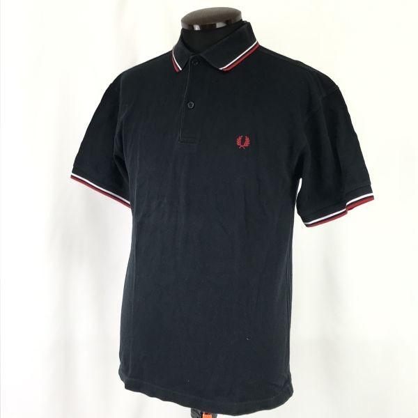 England Made FRED PERRY Tip Line Short Sleeve Polo Shirt Men S Black Logo Embroidery Tops Shirts cBH718(USED)