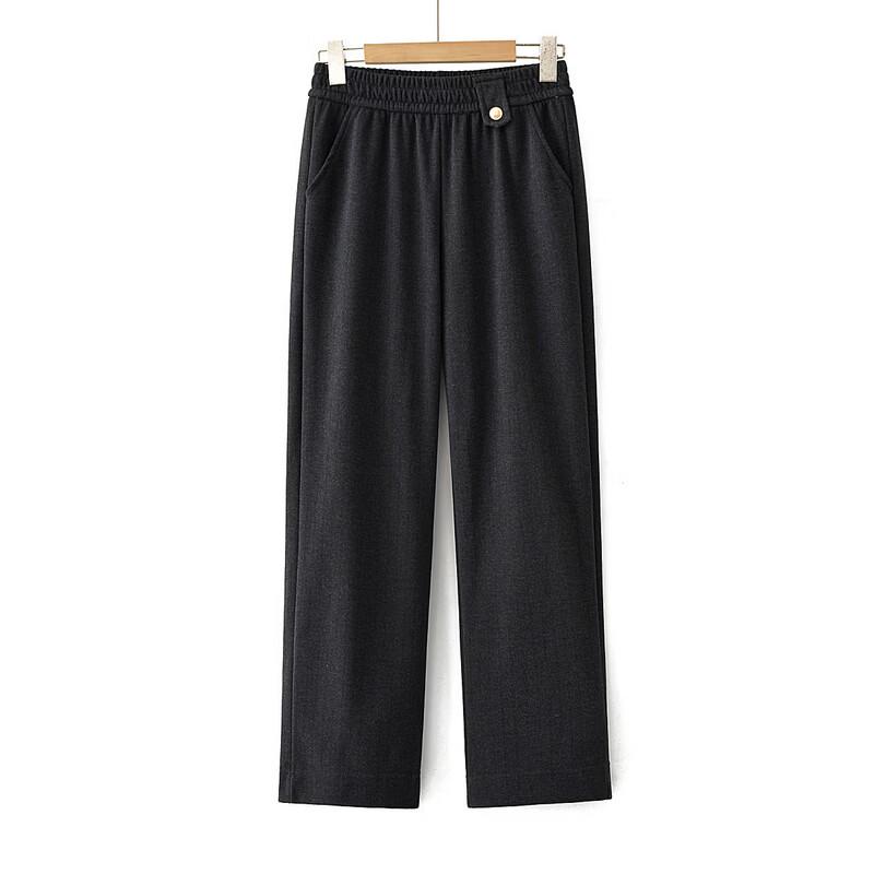 FENGXIAO Women's Plus Size Elastic Waist Straight-Leg Pants