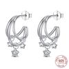 Fashion Simple Hollow Cute Cat Stud Earrings Women's 925 Silver Hypoallergenic Earrings Teen Girls Jewelry Gifts