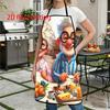 Cute Grandpa and Grandma Cartoon Apron Breakfast Theme Kitchen Cooking Bib Funny Elderly Couple Pattern Multiple Sizes Available