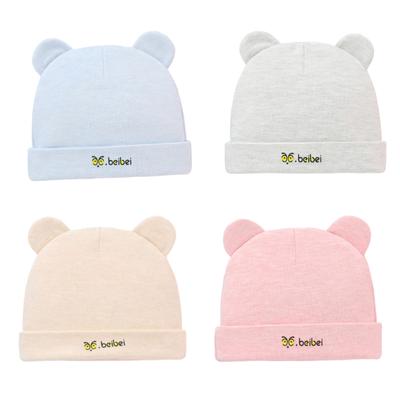 Soft & Breathable Fetal Caps Cotton Bear Ear Baby Hat for Newborns Elastic Hat Lovely Infants Bonnet for 0-6 Months
