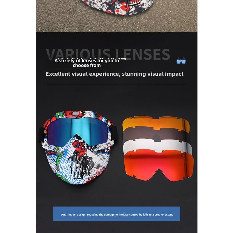 Fahrradmaske Maske Halloween Totenkopfmaske Abnehmbar Winddicht Sand Helm