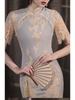 Podzimní retro cheongsam s dlouhou krajkou ve stylu Čínské republiky pro ženy - Šaty pro každodenní nošení