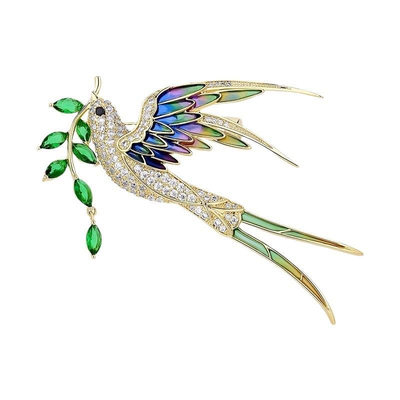 Chinese-style Enamel Swallow Brooch, A High-end, Fashionable and Elegant Brooch for Women, Exquisitely Luxurious
