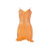 CQK2601 European-American Sexy Feather Dress with Rhinestones
