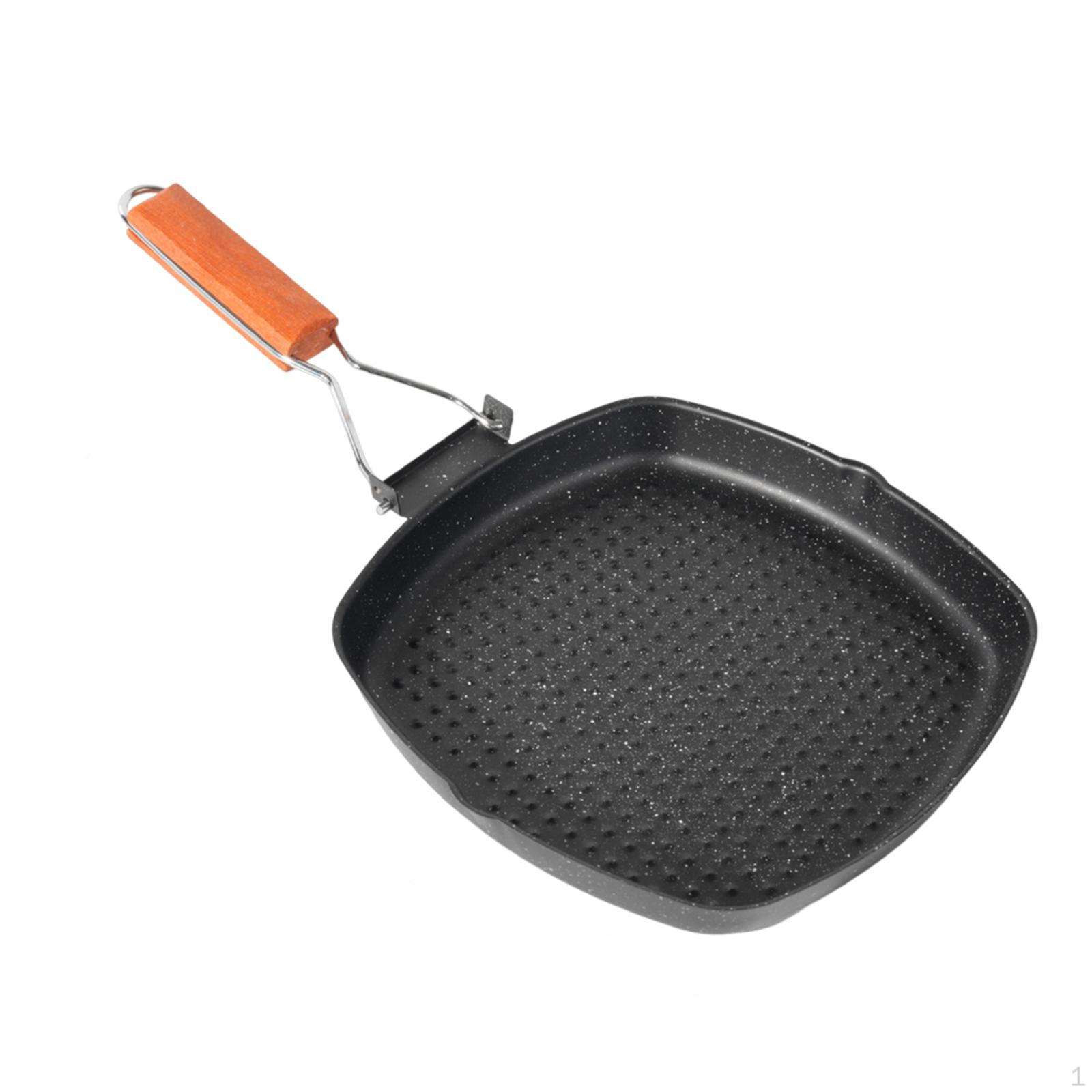 

Сковорода для стейков Посуда Утолщенная Легкая С антипригарным покрытием Складная ручка для кухни S