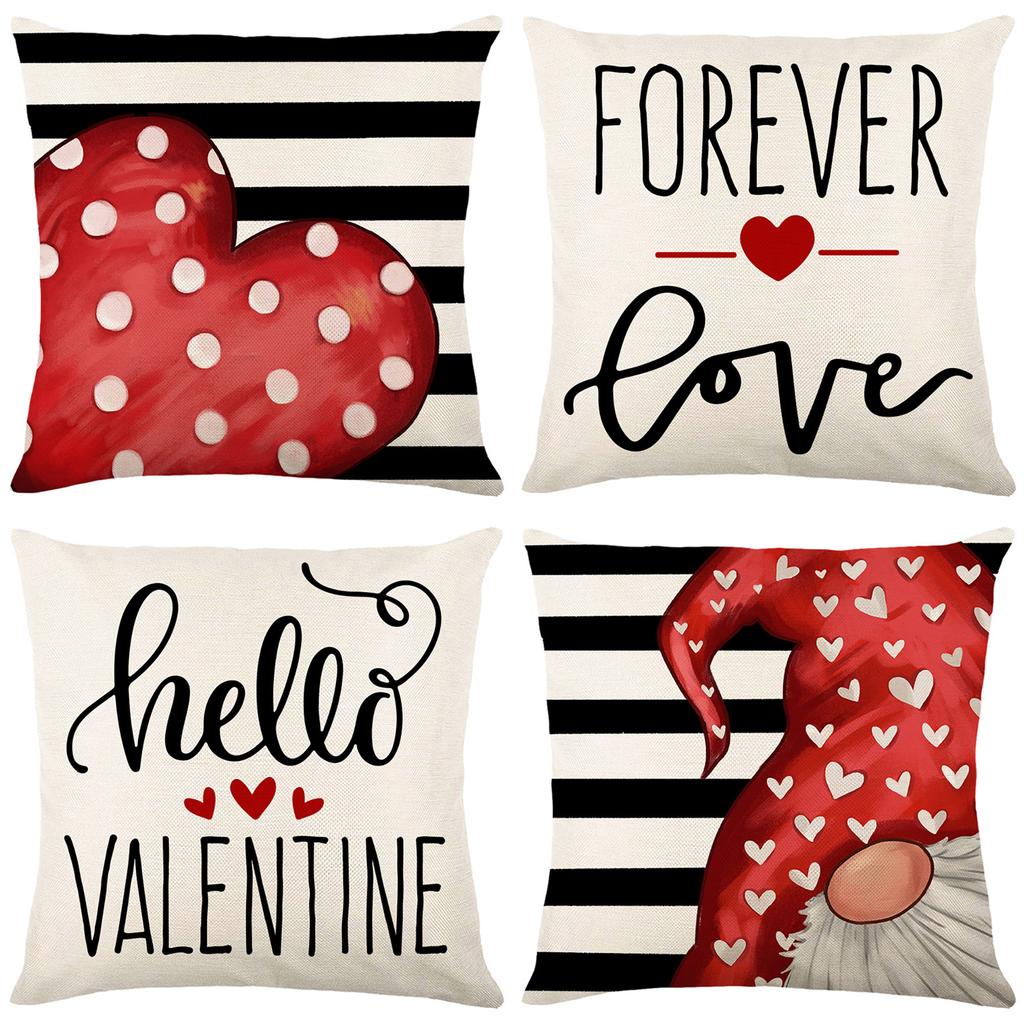 New Valentine's Day Polyester Printed Cushion Cover Nordic Home Sofa Cushion Cover Bedroom Cushion