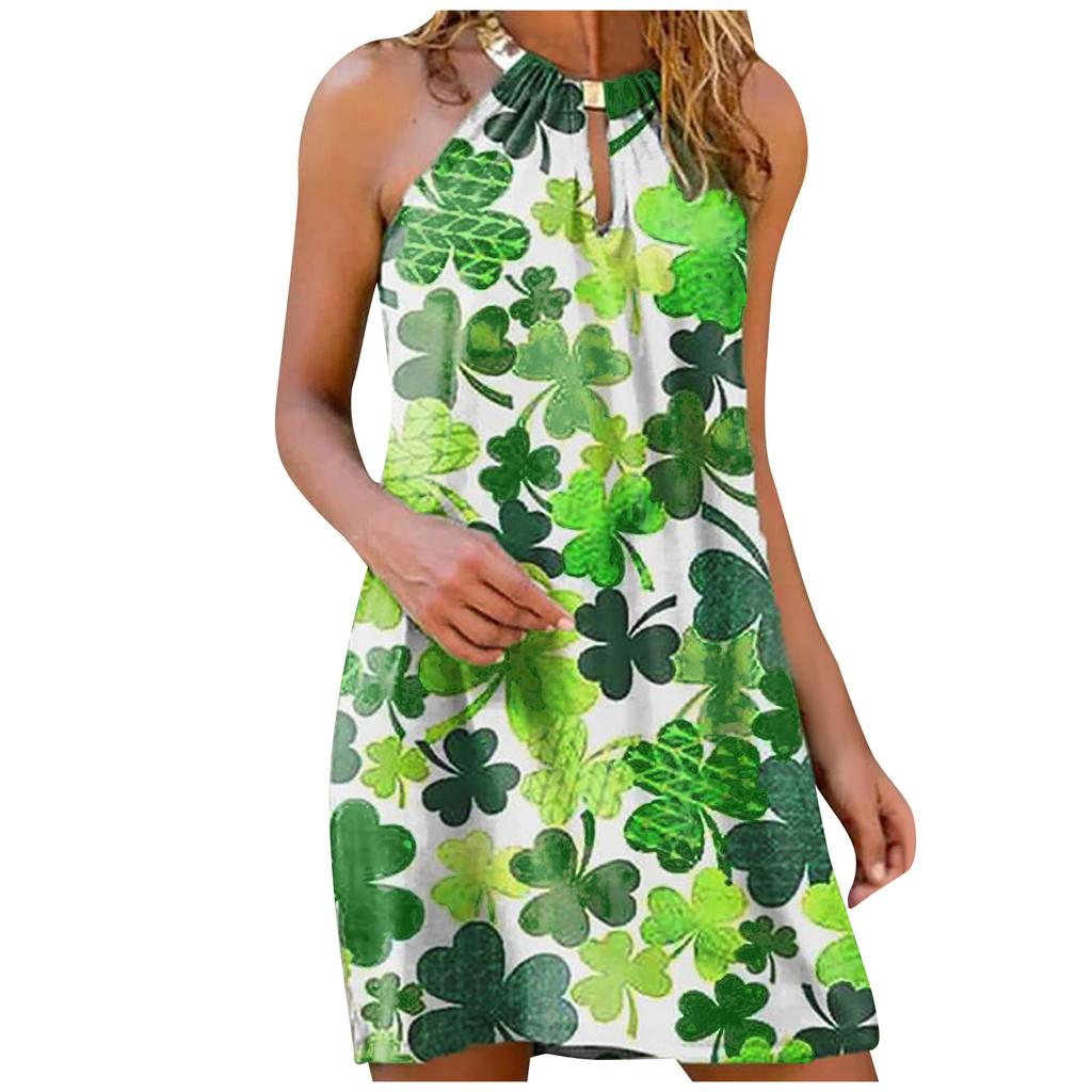 Women Summer Fashion Casual Sexy Printing Sleeveless Loose  Dress