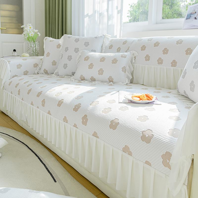 Fresh Ins Style Ice Silk Cool Sofa Cushion Cooling Mat for Summer Non-Slip Summer Sleeping Mat Cushion Sofa Cover