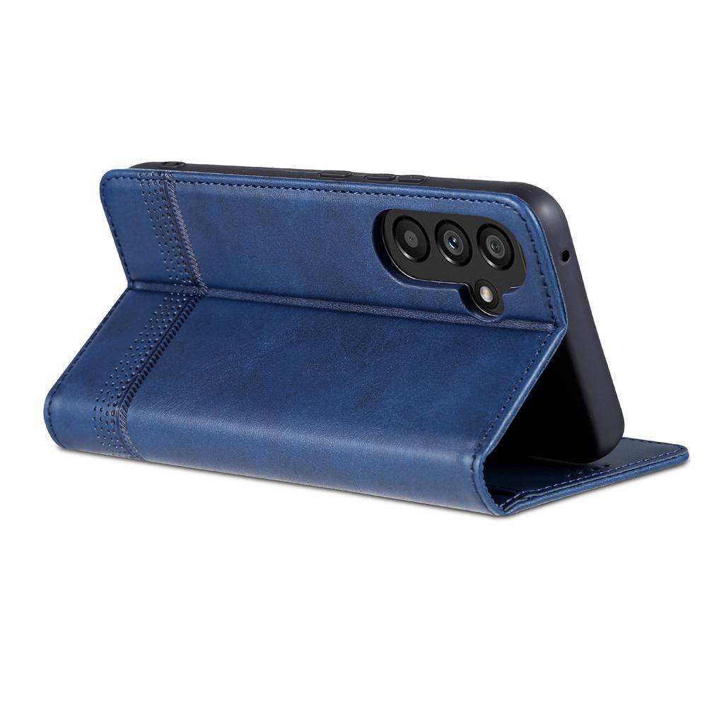 AZNS For Samsung Galaxy A34 5G Anti-drop Cowhide Texture Phone Case Stand Wallet PU Leather Magnetic Auto-absorbed Protective Folio Flip Phone Cover