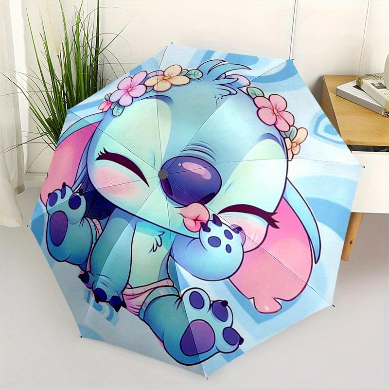 

Disney Stitch,Heart Automatic Opening and Closing Umbrella Suitable for all occasion and business umbrella, unisex portable tri fold small