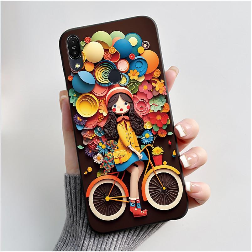 For Asus Zenfone Max Pro M1 ZB602KL ZB601KL X00TD / Max M1 ZB555KL X00PD Case Rabbit Cartoon Animals Black Soft Silicone Cover