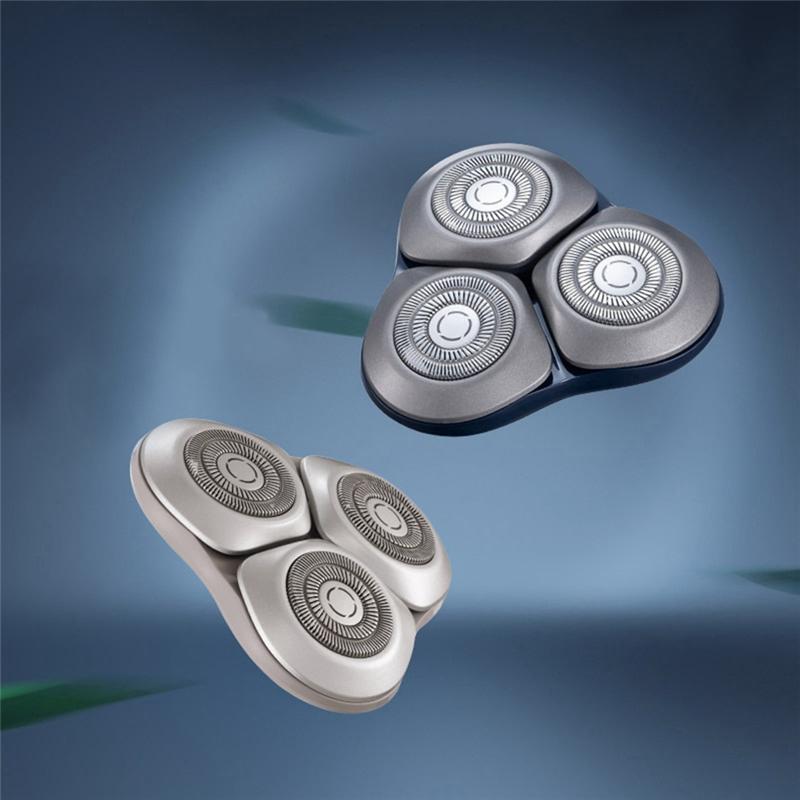 For Xiaomi Mijia S101 Electric Shavers Replace Blade Beard Trimmer Razor Hair Shaving Replacement Head-Blue+Silver