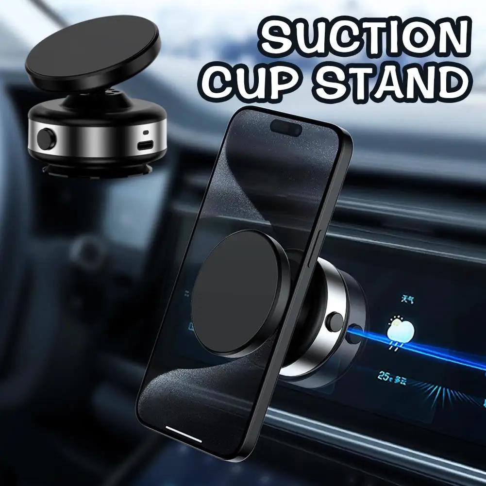 Magnetic Mobile Phone Holder 360 Rotatable Vacuum Adsorption Bracket GPS Navigation Bracket for iPhone 15 14 13 Huawei