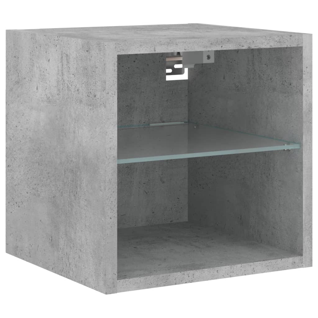 Vidaxl Ścienna Szafka Tv Z Led, Szarość Betonu, 30X28,5X30 Cm