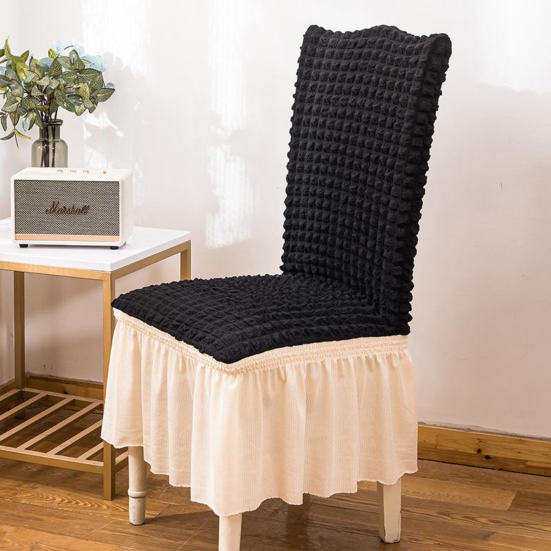 Thickened 3D Bubble Yarn Lace Skirt Chair Cover Home Universal All-inclusive Stretch One-piece Dining Chair Decorative Cover