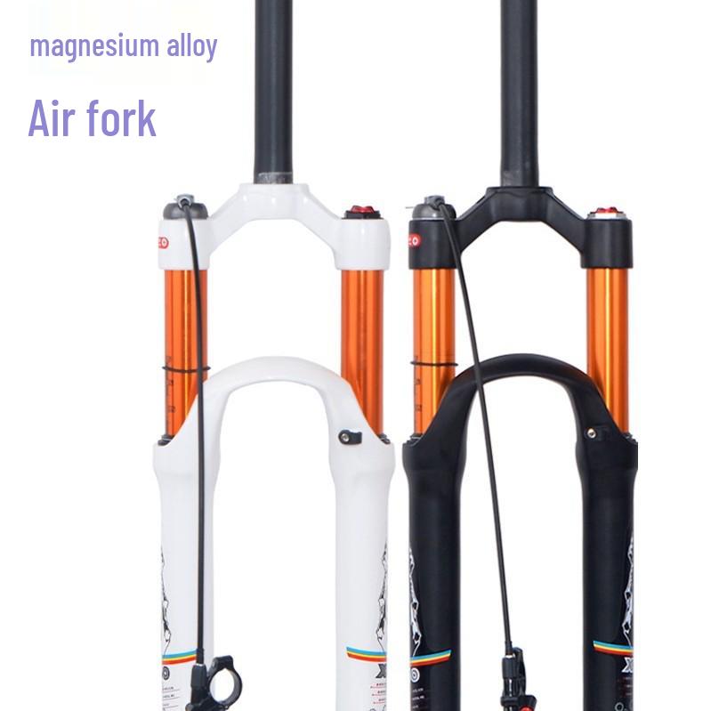 Dual Air Chamber Mountain Bike Fork - 26/27.5/29 Inch, Adjustable Damping, Magnesium Alloy