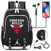 Fashion Popular Trapeze Bull Head Print Teen Student Usb Schoolbag Men'S And Women'S Casual Backpack