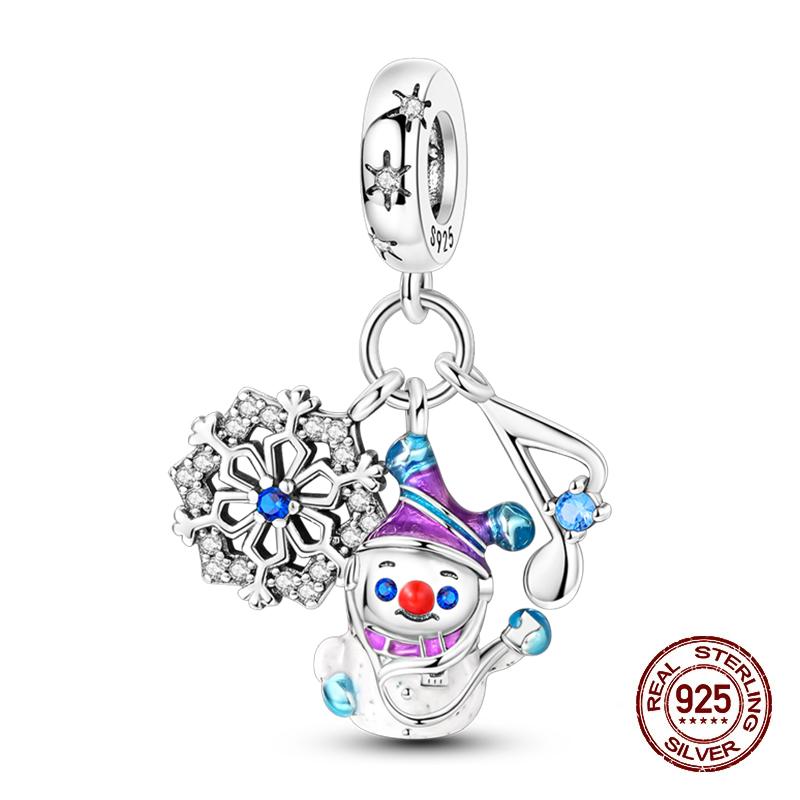 Winter Charms Copper Elk Bear Santa Claus Charms Beads Fit Original Bracelets For Women Diy Festival Jewelry Gifts