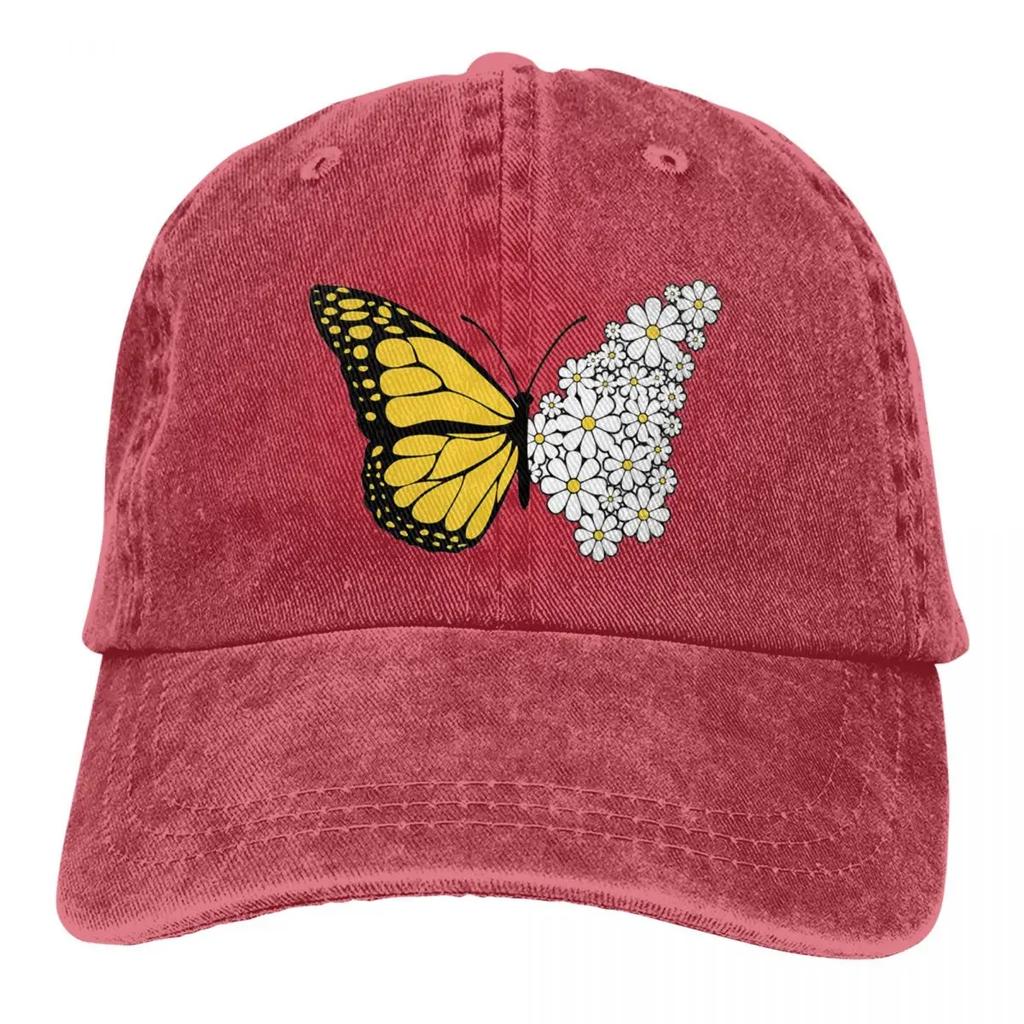 Funny Pure Color Dad Hats Butterfly Women's Hat Sun Visor Baseball Caps Flower Outdoor All Seasons Travel Adjustable Peaked Cap