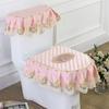 New Three Piece Toilet Cushion Set Seasonal Universal Double-sided Toilet Seat Cover Zipper Style Fabric Toilet Seat Cushion