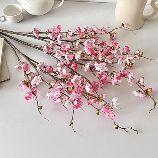 Artificial Cherry Blossom Branches 34.6 Inch Faux Plum Blossom Realistic Flower Arrangement for DIY Home Wedding Party Decor