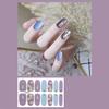 14pcs/sheet Press On Nail Simple Glitter Fake Nails Glossy Nail Stickers Finished Manicure Quick Nial