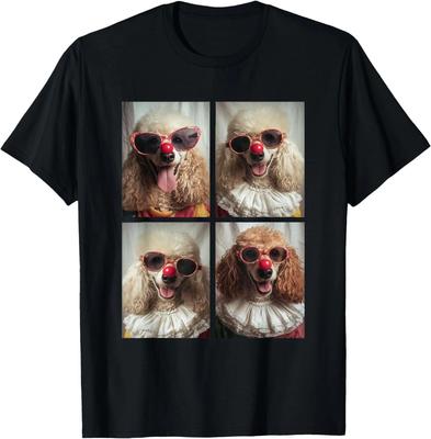 Cute Poodles with Sunglasses Clown Dogs Kidcore Halloween T-Shirt