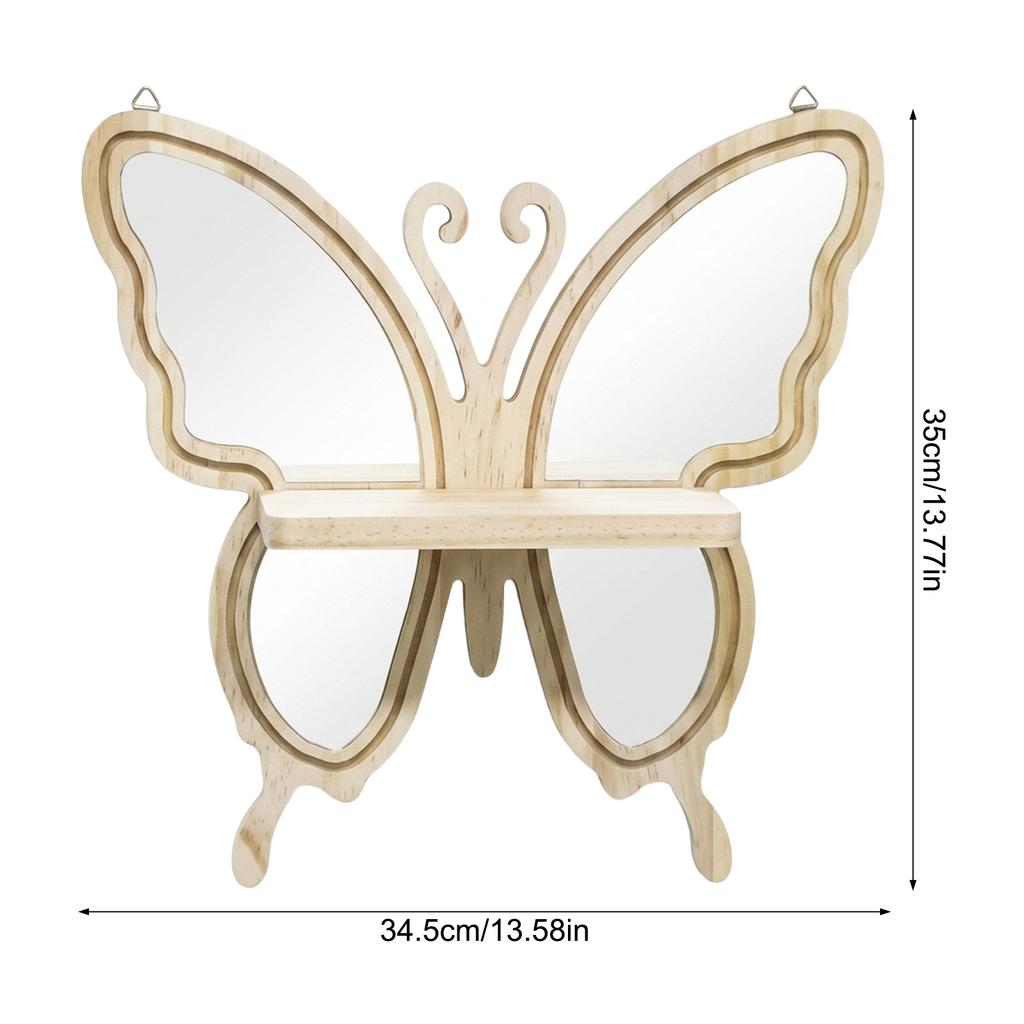 Acrylic Butterfly Wall Hanging Planter Shelf Wooden-Craft Home Decoration