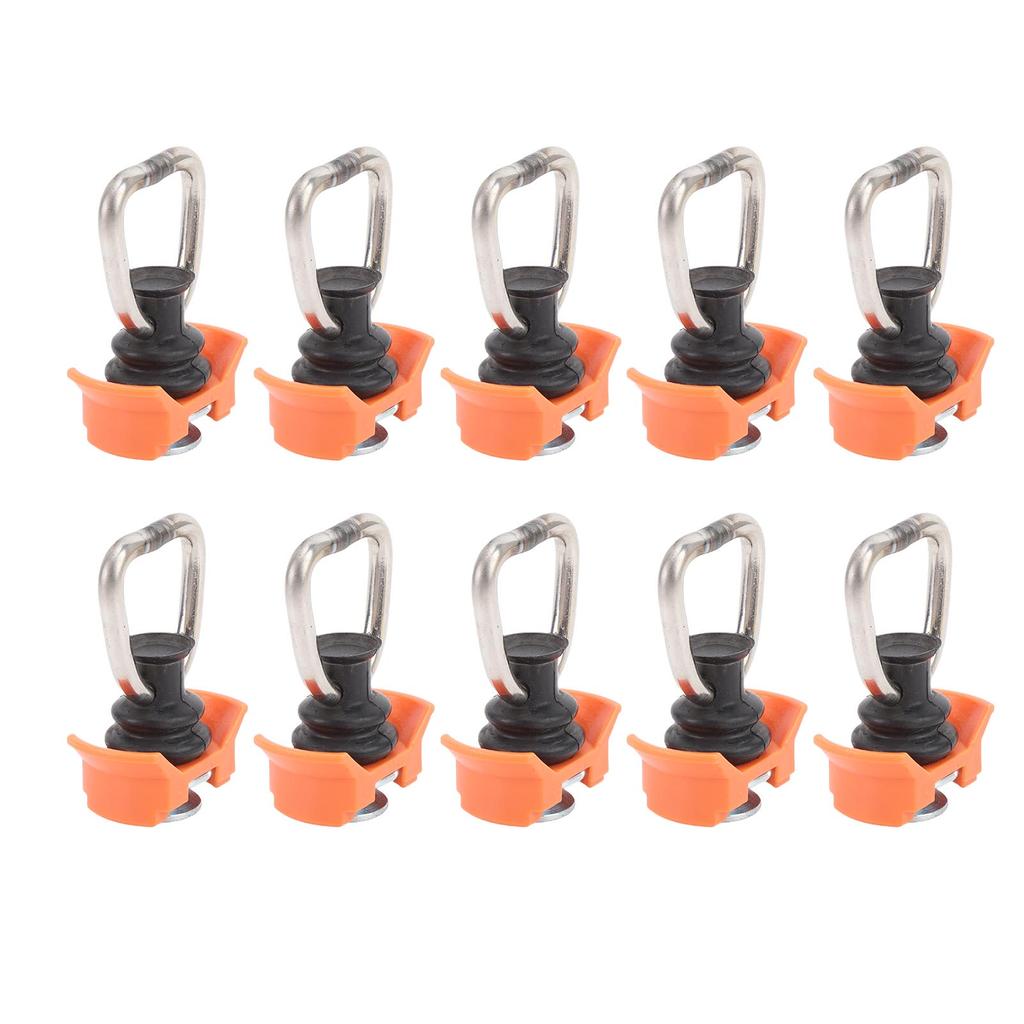 10PCS L Track Stud Fitting with D Ring Heavy Duty 1333lb Capacity L Track Rail Tie Down Fitting for Van Pickup Truck