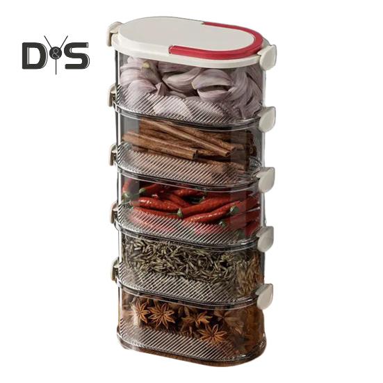 Spice Storage Box Seasoning Jar Food Grade BPA Free Large Capacity Transparent Stackable Sealed Spice Organizer