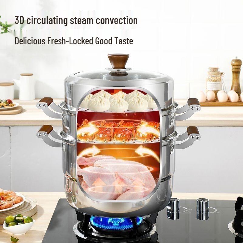 Royalstar 32cm Double-Layer Stainless Steel Steamer
