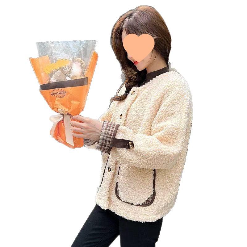Winter 2025 Women's Korean-Style Casual Lamb Wool Short Coat with Little Fragrance Touch