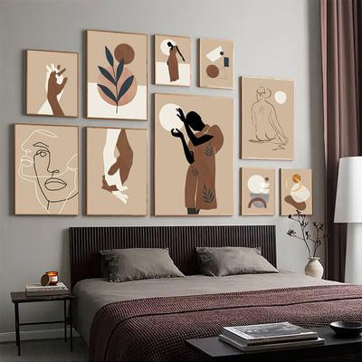 Fashion Poster African Black Woman Abstract Canvas Painting Bohemia Art Print Boho Style Wall Picture Home Girl Room Decoration