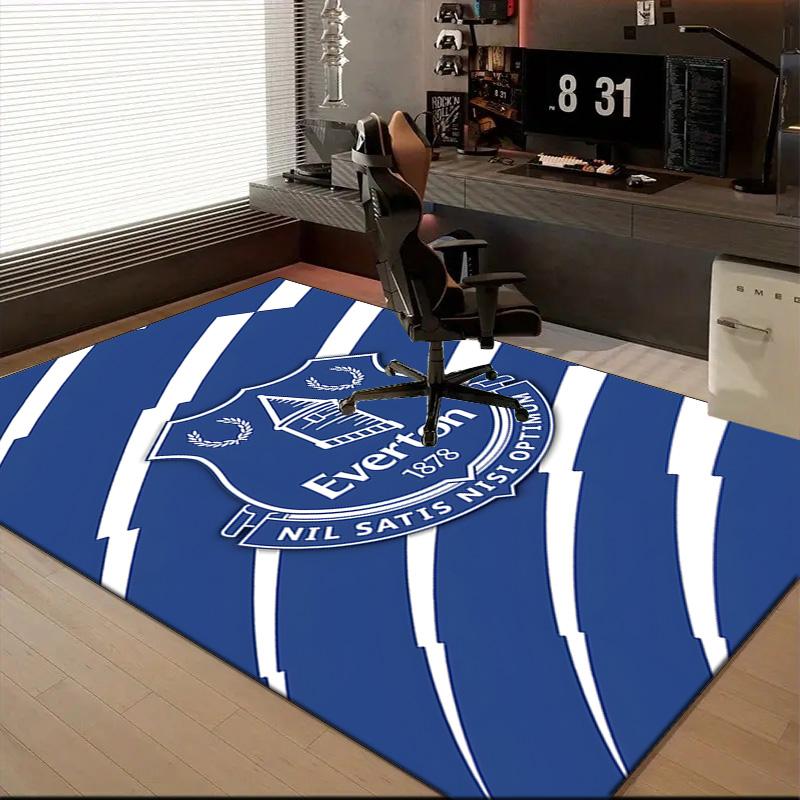 Ever-ton Football Club Crest Printed Office Carpet Chair Cushion Entryway Rug, Rugs for Living Room, Bedroom Christmas gifts