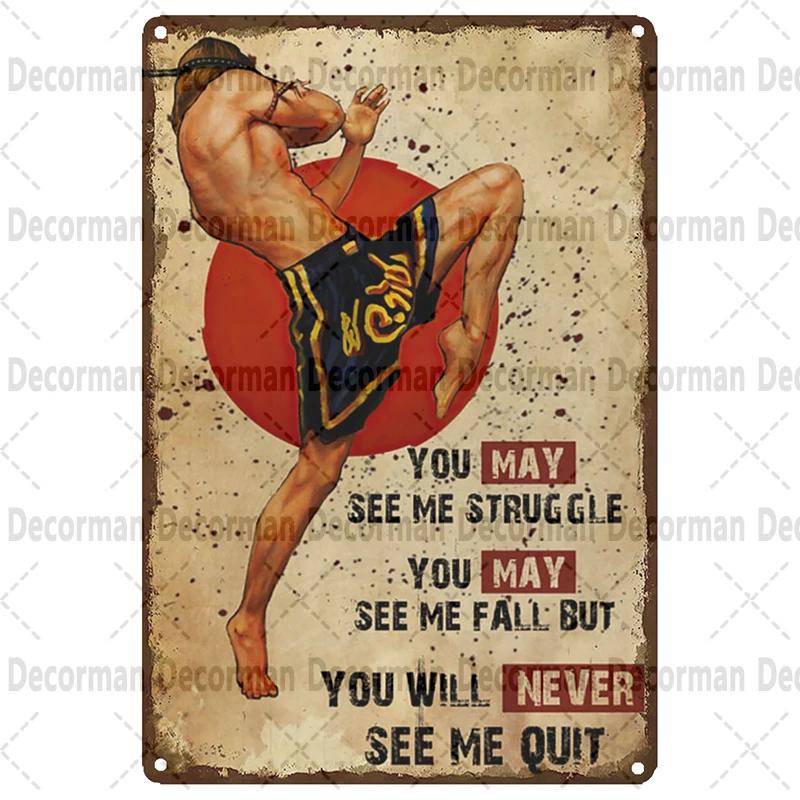 [ Mike86 ] Muay Thai Blechschild Wand Haus Boxen Thailand Metall Poster Kunst Malerei Kneipe LTA-3188 20*30 CM Vintage Dekoration